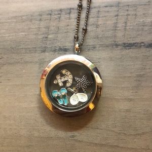 Origami Owl necklace with charms!